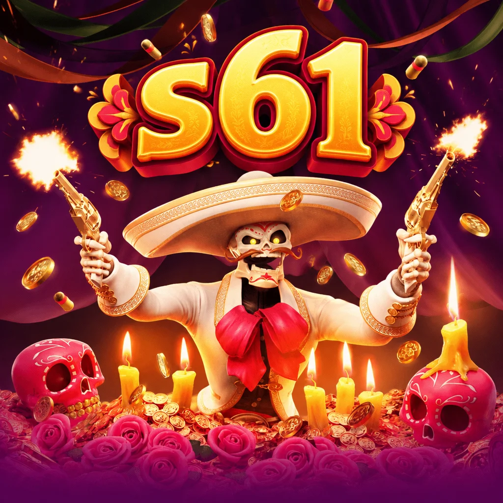 Logo s61 dengan latar belakang bertema Wild Bandito
